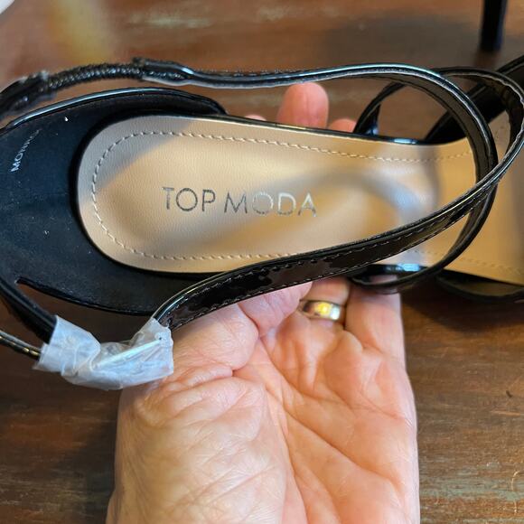 NWT TOP MODA Women's Stiletto Monroe-5 Verniz High Heels Ankle Strap Size 7 - Picture 2 of 10